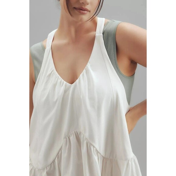 Daily Practice Anthropologie Spring Fling Racerback Mini Dress Ivory XL 280177 - Picture 6 of 11